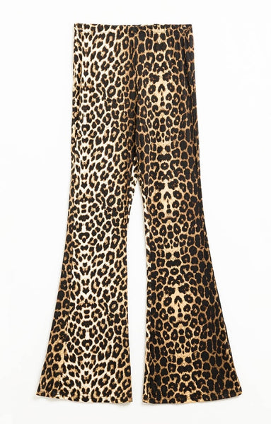 Q2 Leopard Flared Spandex Leggings