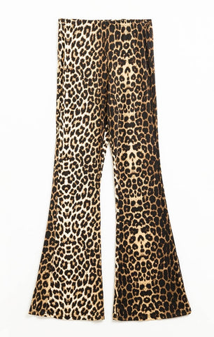 Q2 Leopard Flared Spandex Leggings