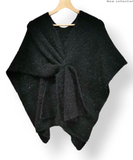 Italian Knit Cozy Poncho with Loop Closure