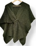 Italian Knit Cozy Poncho with Loop Closure