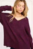 Soft Lightweight Loose Fit Textured Pullover Sweater