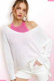 Soft Lightweight Loose Fit Textured Pullover Sweater