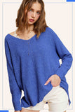 Soft Lightweight Loose Fit Textured Pullover Sweater