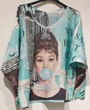 Audrey Tiffany Blue Bubble Printed Italian Sweater