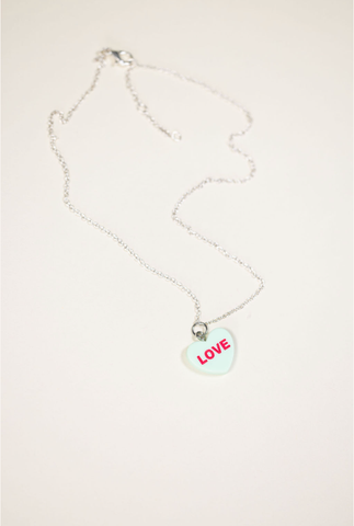 Valentine’s Day Heart Necklace Blue