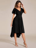 Pleated Ruffles Chiffon Wedding Guest Dress