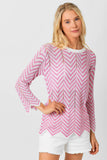 Mystree Multicolor Scallop Edge Sweater