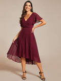 Pleated Ruffles Chiffon Wedding Guest Dress