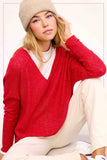 Soft Lightweight Loose Fit Textured Pullover Sweater