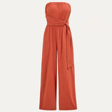 Chic Solid Off-The-Shoulder Wide-Leg Jumpsuit