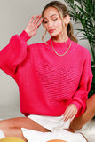 Hearted Embroidered Sequin Detail Knitted Sweater