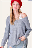 Soft Lightweight Loose Fit Textured Pullover Sweater