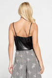 Renee Faux Leather Cropped Tank Top