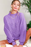 Hearted Embroidered Sequin Detail Knitted Sweater