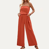 Chic Solid Off-The-Shoulder Wide-Leg Jumpsuit