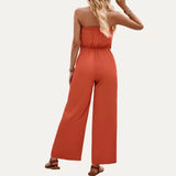 Chic Solid Off-The-Shoulder Wide-Leg Jumpsuit