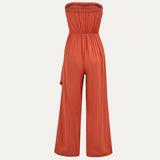 Chic Solid Off-The-Shoulder Wide-Leg Jumpsuit