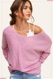 Soft Lightweight Loose Fit Textured Pullover Sweater