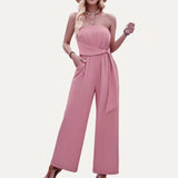 Chic Solid Off-The-Shoulder Wide-Leg Jumpsuit