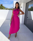 Rosalia Asymmetric Pleated Dress